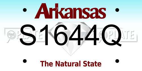 S1644Q Arkansas License Plate