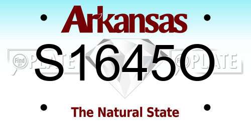 S1645O Arkansas License Plate