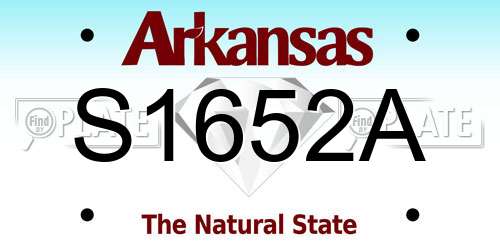 S1652A Arkansas License Plate
