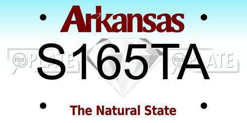 S165TA Arkansas License Plate