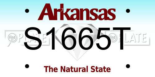S1665T Arkansas License Plate