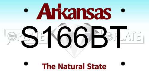 S166BT Arkansas License Plate