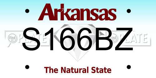 S166BZ Arkansas License Plate