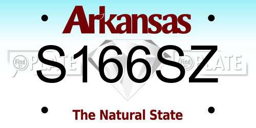S166SZ Arkansas License Plate