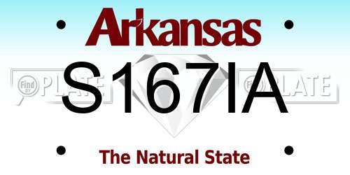 S167IA Arkansas License Plate