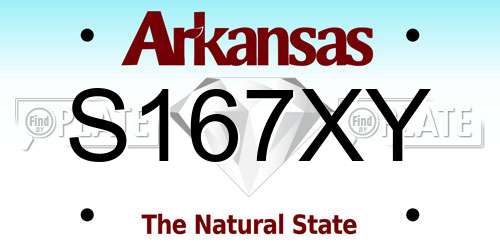 S167XY Arkansas License Plate