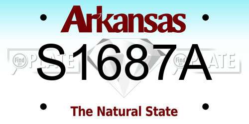 S1687A Arkansas License Plate
