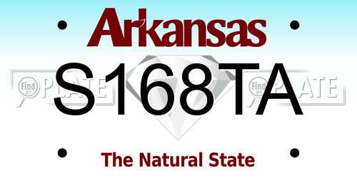S168TA Arkansas License Plate
