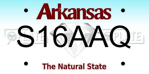 S16AAQ Arkansas License Plate