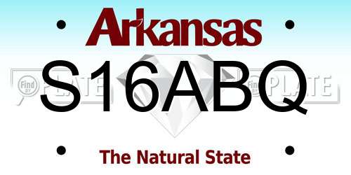 S16ABQ Arkansas License Plate