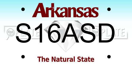 S16ASD Arkansas License Plate