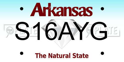 S16AYG Arkansas License Plate
