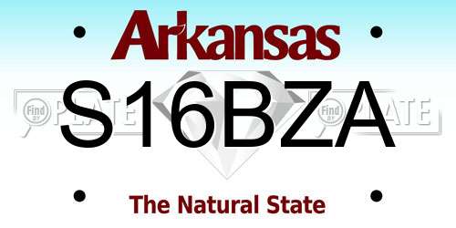 S16BZA Arkansas License Plate