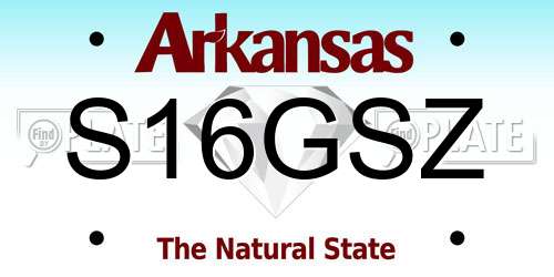 S16GSZ Arkansas License Plate