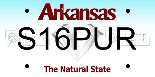 S16PUR Arkansas License Plate