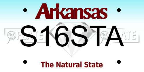 S16STA Arkansas License Plate