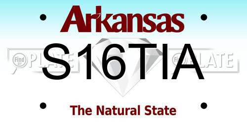 S16TIA Arkansas License Plate