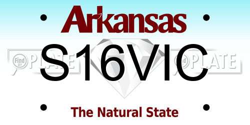 S16VIC Arkansas License Plate