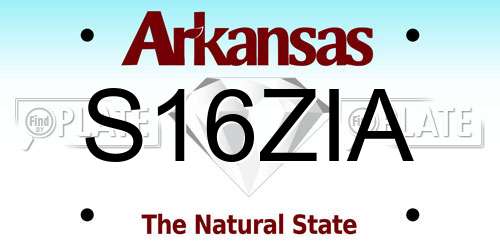 S16ZIA Arkansas License Plate