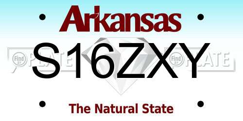 S16ZXY Arkansas License Plate