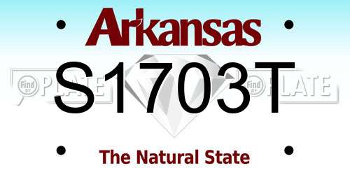 S1703T Arkansas License Plate