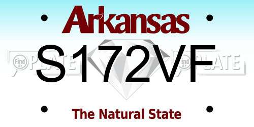 S172VF Arkansas License Plate