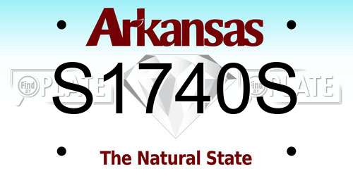 S1740S Arkansas License Plate