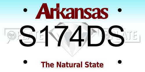 S174DS Arkansas License Plate