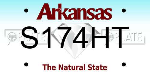 S174HT Arkansas License Plate