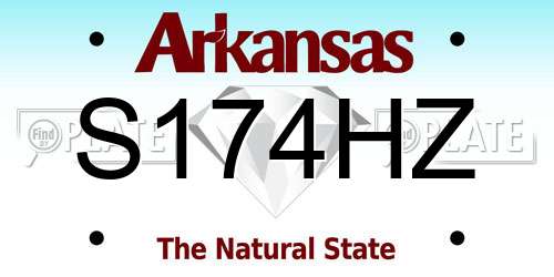 S174HZ Arkansas License Plate