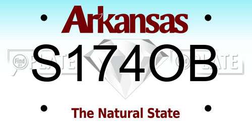 S174OB Arkansas License Plate
