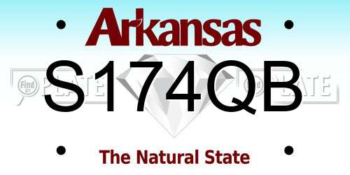 S174QB Arkansas License Plate