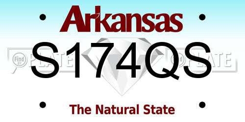 S174QS Arkansas License Plate
