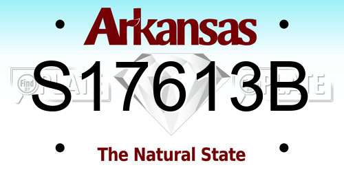 S17613B Arkansas License Plate