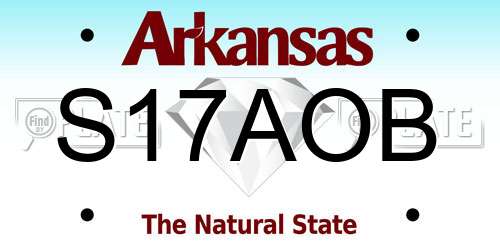 S17AOB Arkansas License Plate