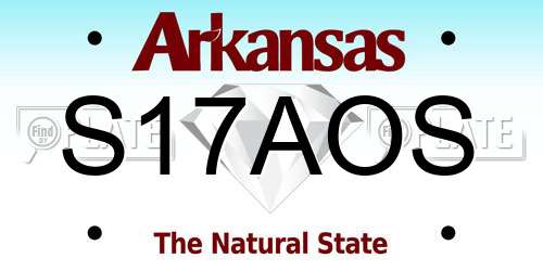 S17AOS Arkansas License Plate