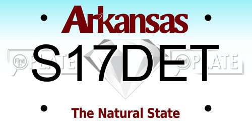 S17DET Arkansas License Plate
