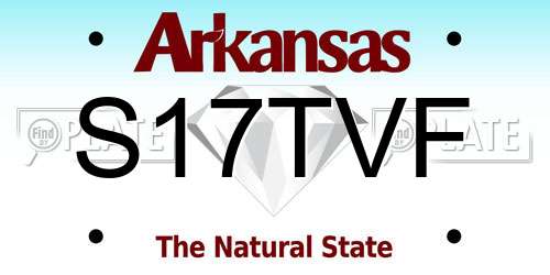 S17TVF Arkansas License Plate