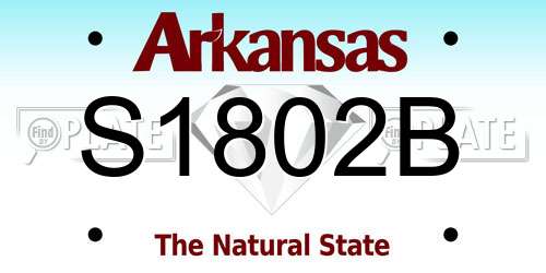 S1802B Arkansas License Plate