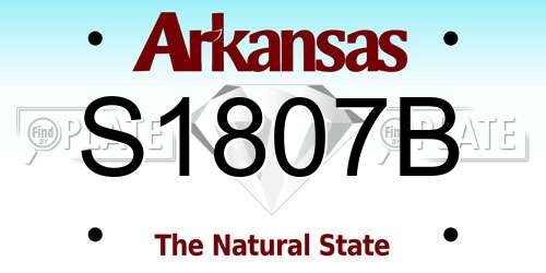 S1807B Arkansas License Plate