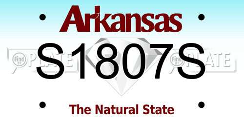 S1807S Arkansas License Plate