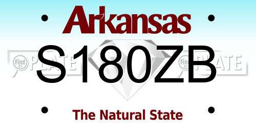 S180ZB Arkansas License Plate