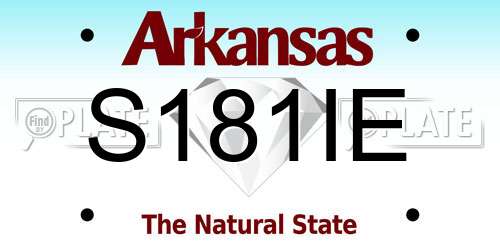 S181IE Arkansas License Plate