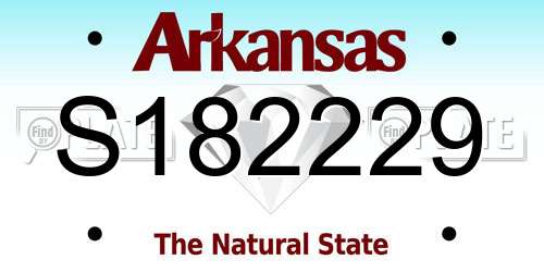 S182229 Arkansas License Plate