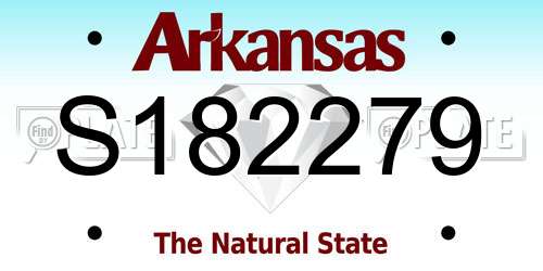 S182279 Arkansas License Plate