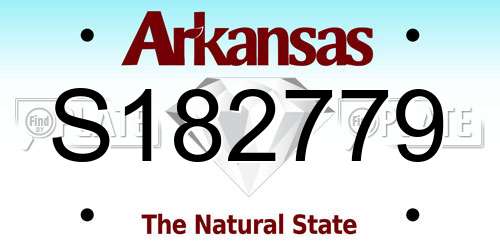 S182779 Arkansas License Plate