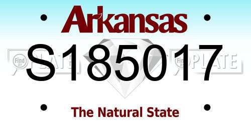 S185017 Arkansas License Plate