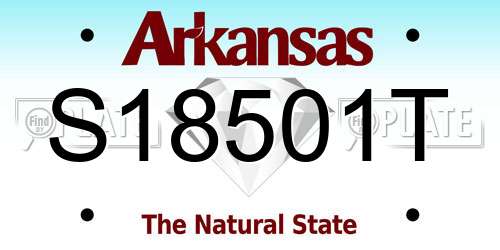 S18501T Arkansas License Plate