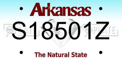 S18501Z Arkansas License Plate