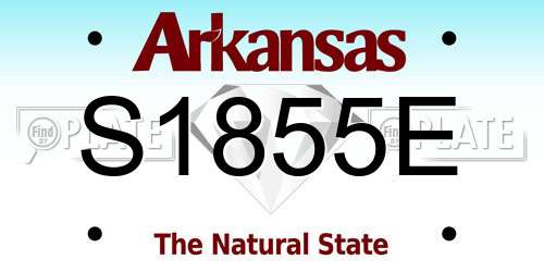 S1855E Arkansas License Plate